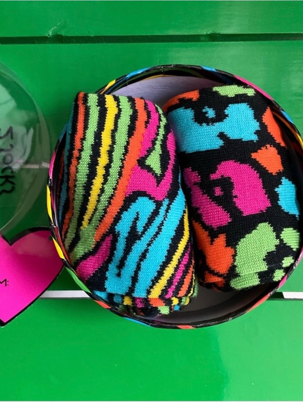 Betsey Johnson Multicolor Patterned Socks - Set of 2 Size 9-11